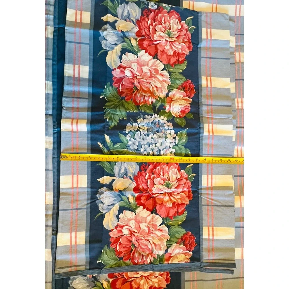 Vintage Allyson Kent Stevens Floral Cottage Garden Full Flat Sheet 2-Pillowcases